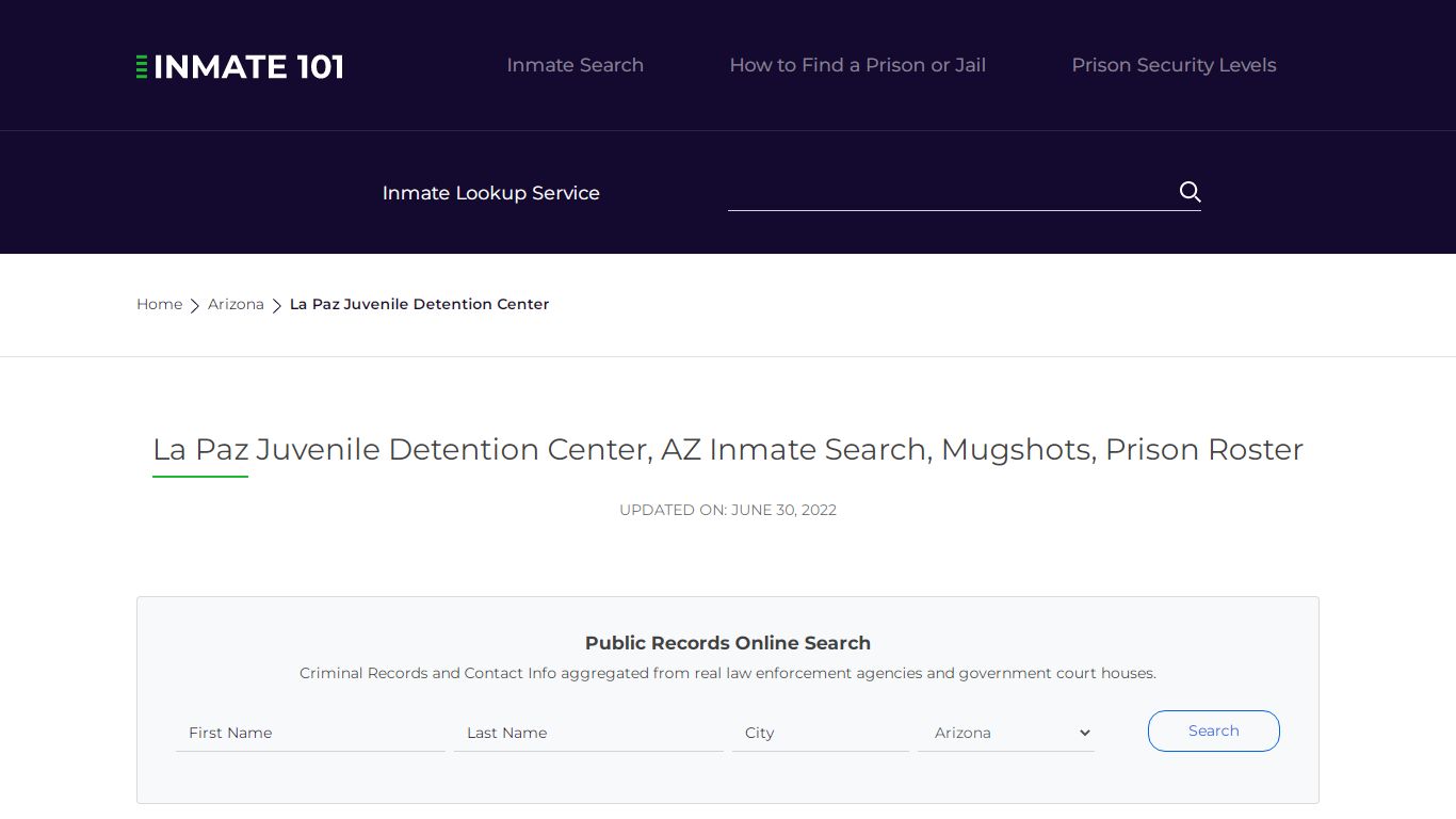 La Paz Juvenile Detention Center, AZ Inmate Search ...